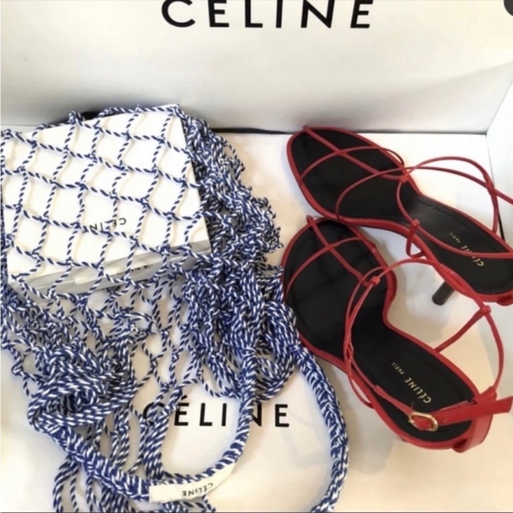 Rare Celine Net Blue Knit Fisher Bag. Bag by Phoebe Philo